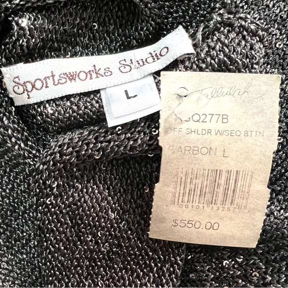 NWT Sportsworks Studio Off-Shoulder Sequin Dressy Sweater - Picture 11 of 14
